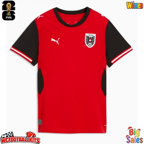 Austria Replica Home Stadium Shirt for Women World Cup 2026 Short Sleeve